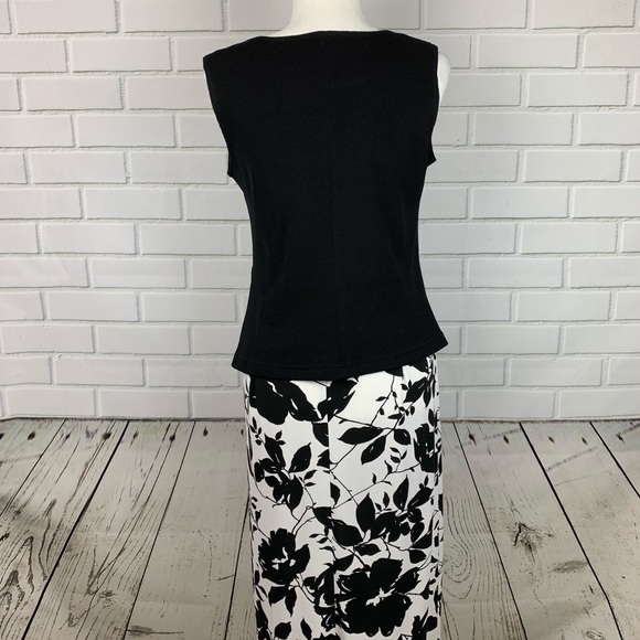 SCARLETT Sleeveless Popover Maxi Dress Black & White Size 9/10 - Picture 3 of 6